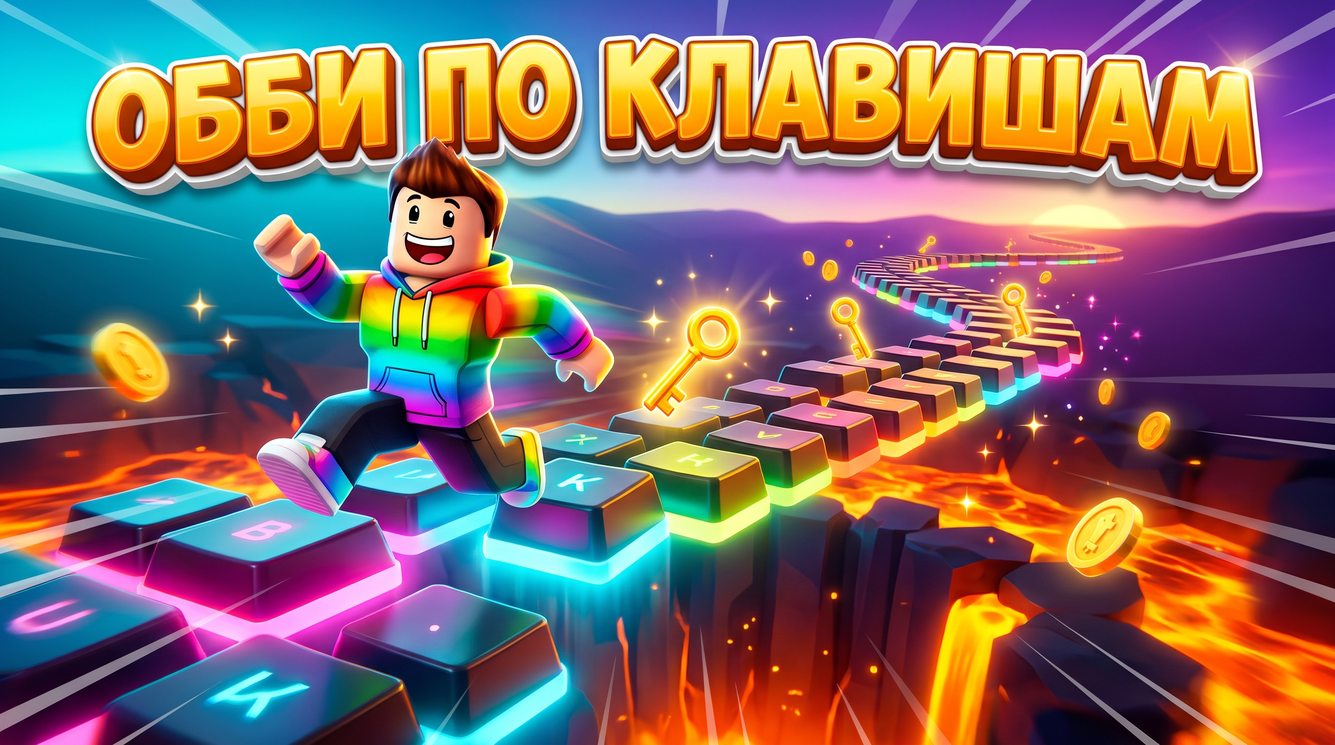 Обби по клавишам: беги и качайся